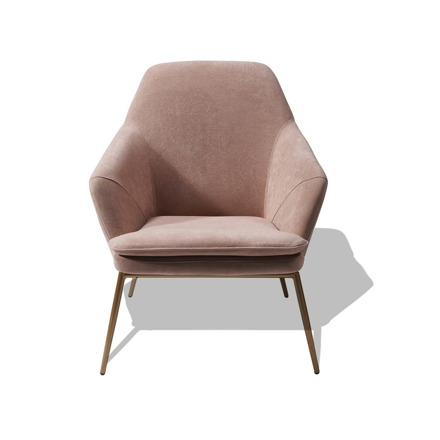 Furniutre  Accent, Modern and Elegant Armchair, Velvet Fabric Metal Legs and High Back for Living Bedroom Office Waiting Room Leisure Chairs, Pink